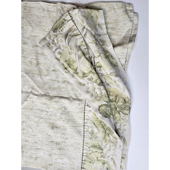 Croscill Home 100% Cotton Floral Print Pillowcases Pair Set of 2 Green Beige - Picture 7 of 9